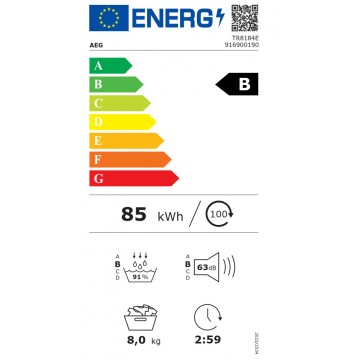 AEG TR8184E Στεγνωτήριο 8kg με Αντλία Θερμότητας AEG TR8184E Στεγνωτήριο 8kg με Αντλία Θερμότητας